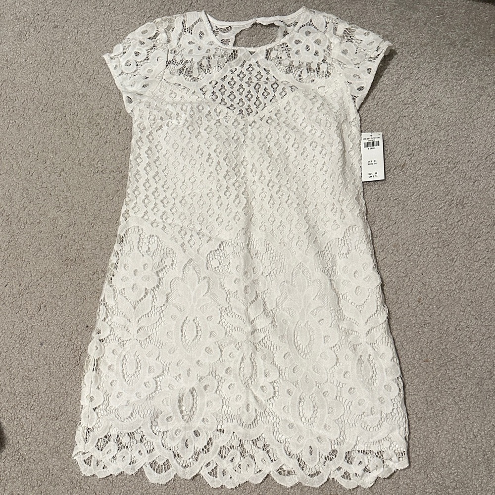 Abercrombie & Fitch Elegant White Lace Mini Dress